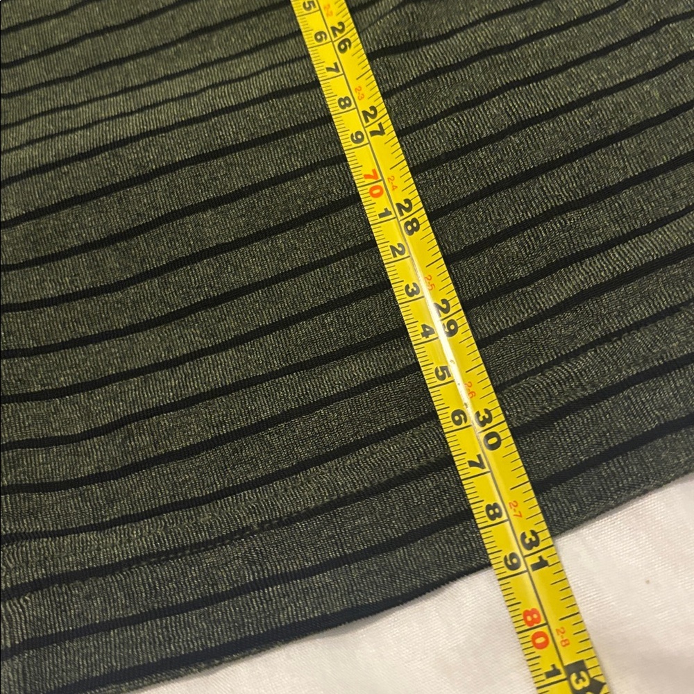 VTG R&M Richard Black & Olive Green Striped slinky  Cardigan SZ 16 shoulder pads - Picture 5 of 11
